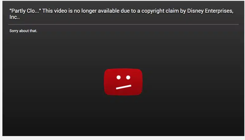 Dấu hiệu khi video bị dính bản quyền