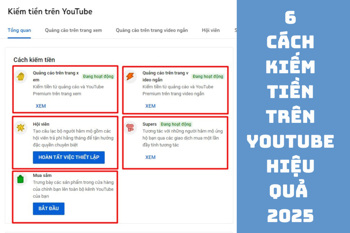 6 Cách Kiếm Tiền Trên Youtube Hiệu Quả