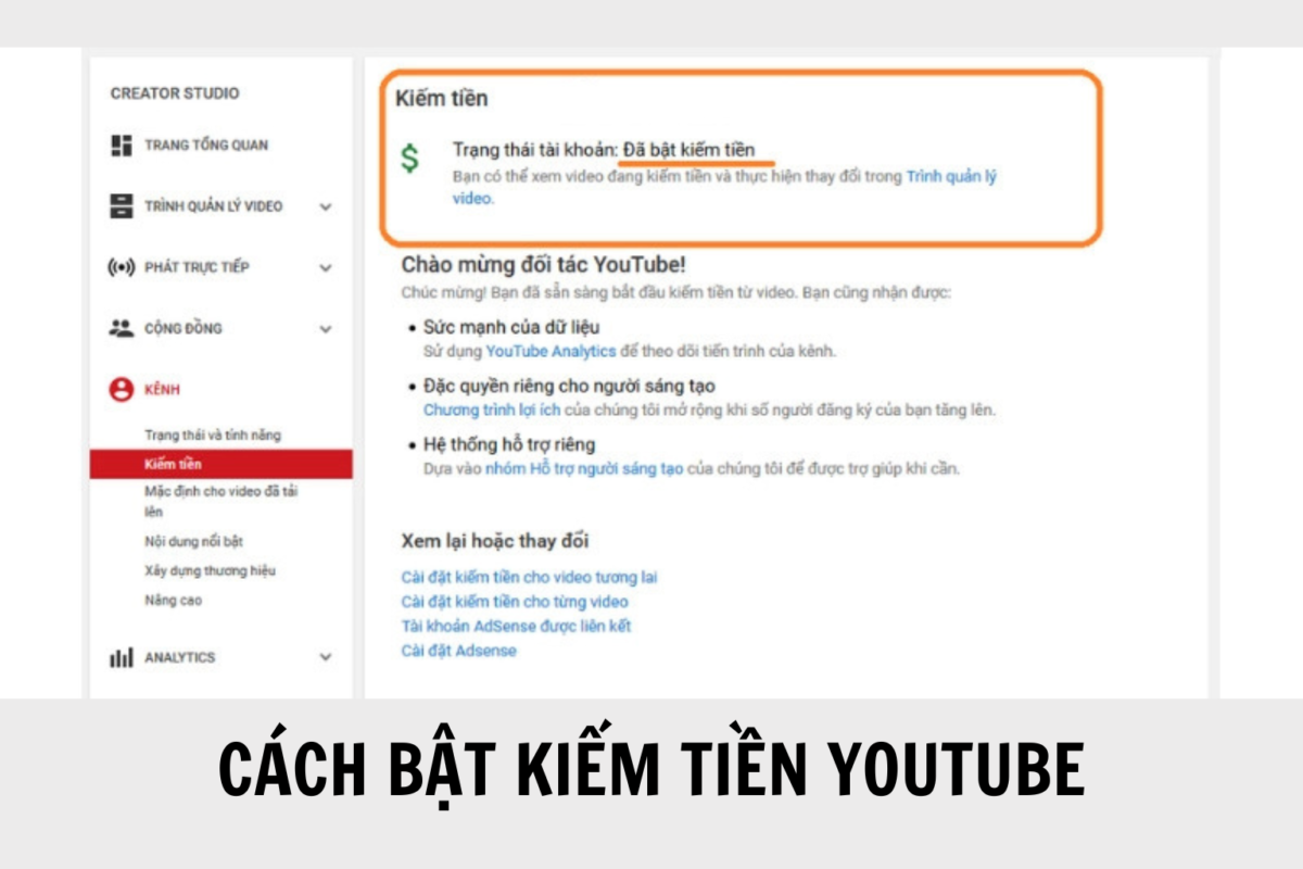 Khi bật kiếm tiền Youtube thành công