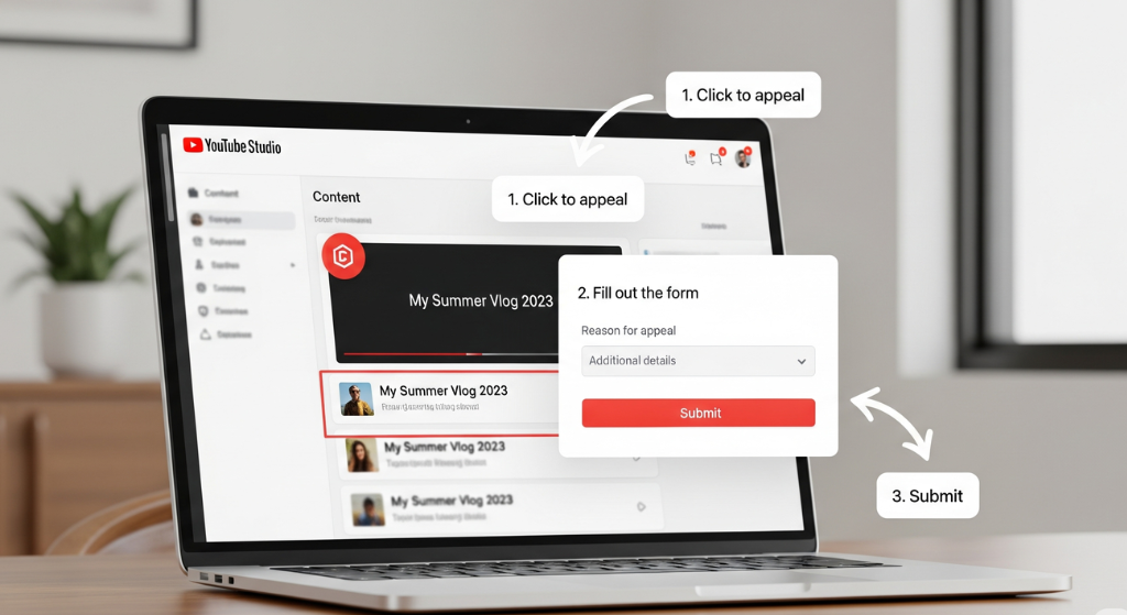 Hướng Dẫn Gửi Kháng Cáo Bản Quyền YouTube Studio