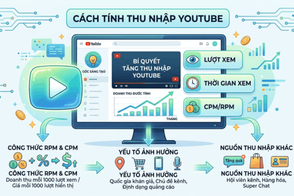 Cách Tính Thu Nhập Youtube 2026: Công Thức Chuẩn, 1 Triệu View Được Bao Nhiêu?