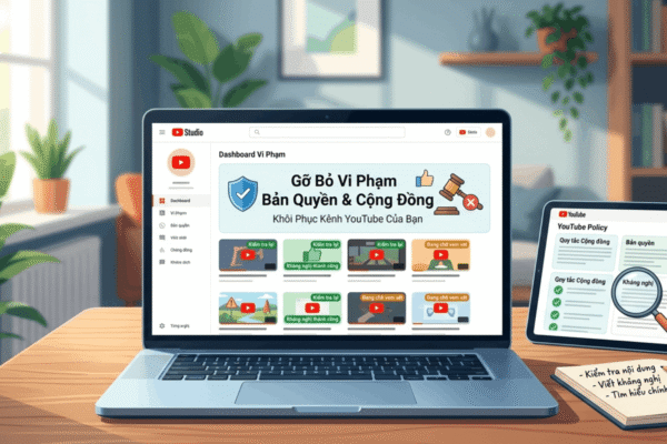 Gỡ Vi Phạm Youtube: Hướng Dẫn Chi Tiết Từ A–Z Giúp Kênh An Toàn & Bật Kiếm Tiền Nhanh