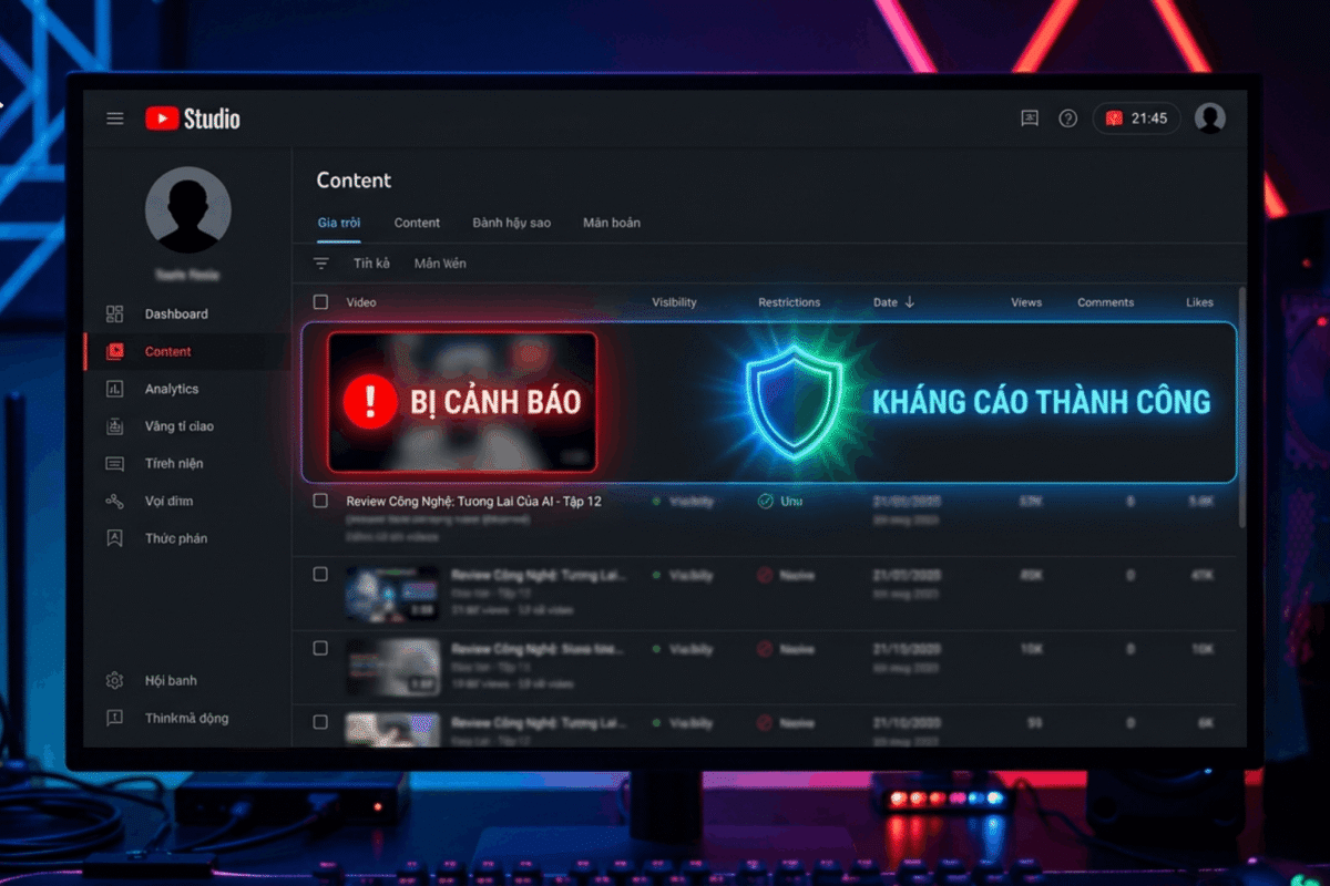 Mẫu Kháng Cáo Vi Phạm Chính Sách Youtube Mới Nhất