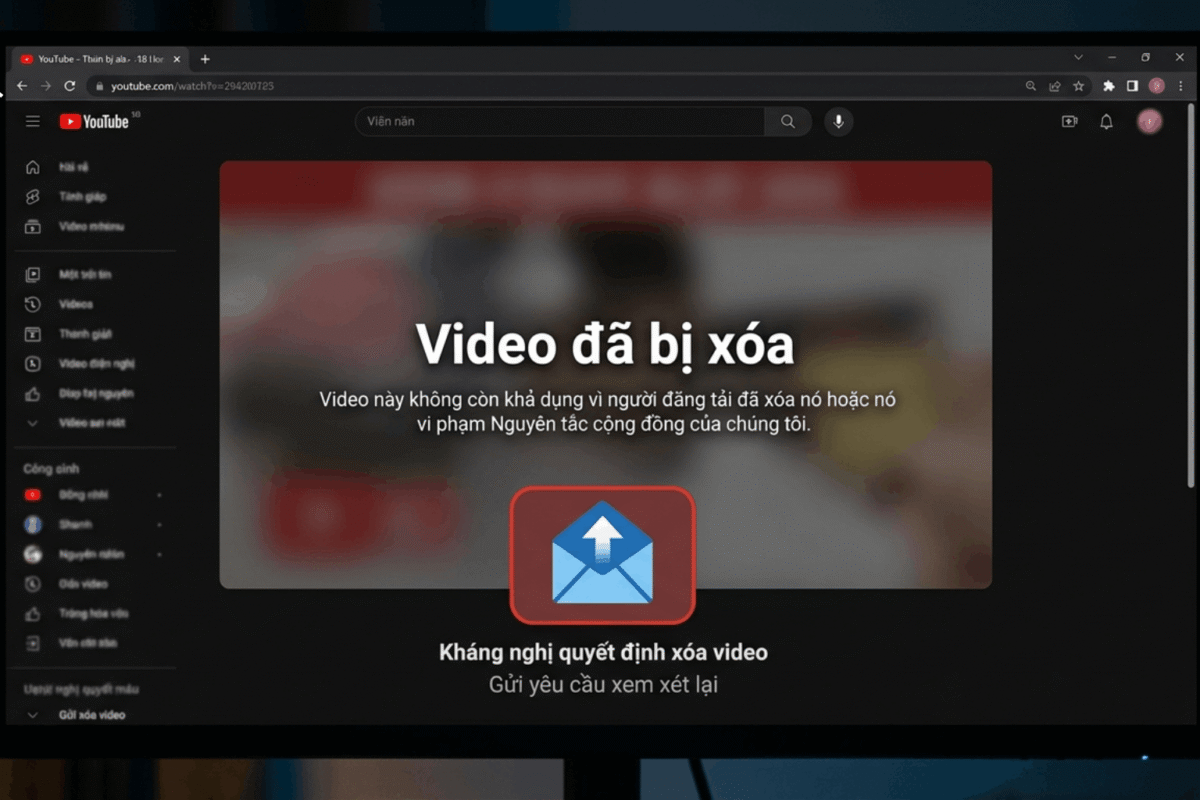 Kháng Cáo Video Bị Xóa Là Gì?