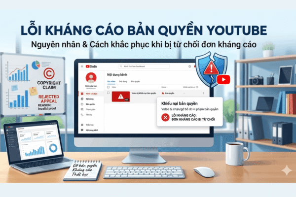 Lỗi Kháng Cáo Bản Quyền YouTube: 7 Sai Lầm Khiến Bạn Bị Từ Chối & Cách Fix 2026
