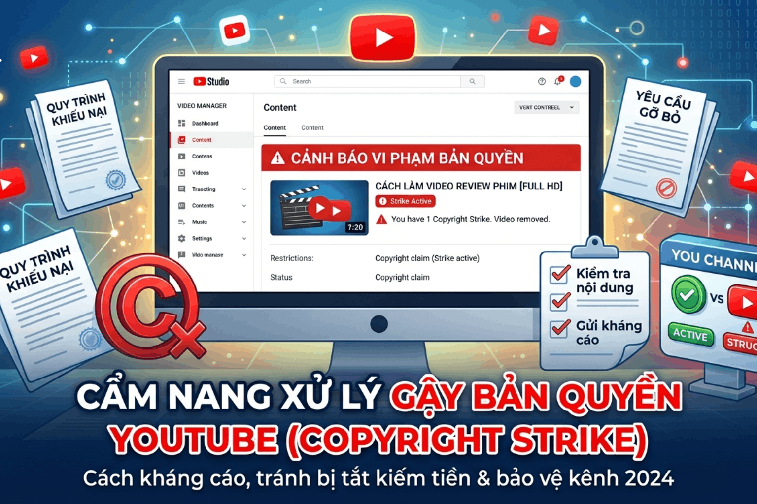 YouTube Copyright Strike Là Gì? Cách Gỡ Strike, Kháng Cáo Và Bảo Vệ Kênh Hiệu Quả Nhât